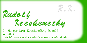 rudolf kecskemethy business card
