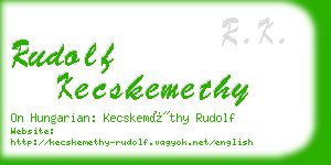 rudolf kecskemethy business card